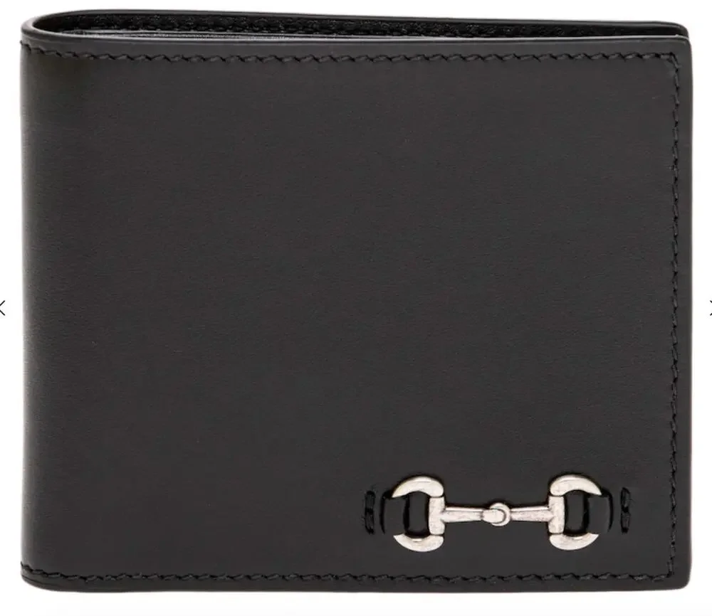 Gucci Horsebit Leather Bifold Wallet Black NIB Box Dust Bag Mens